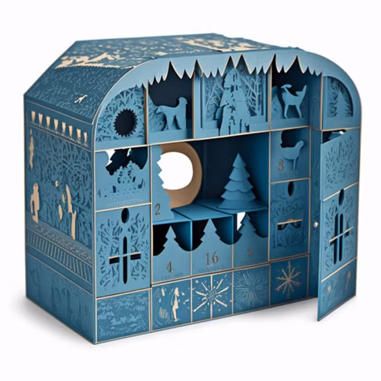 Caixa surpresa de presente de papelão para embalagem personalizada de calendário de advento cosmético