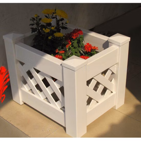 Fácil de montar PVC Branco Plástico Quadrado Plantação de Legumes Flor Retangular Vinil Caixa de Jardim Caixas de Plantador Grandes Ao Ar Livre