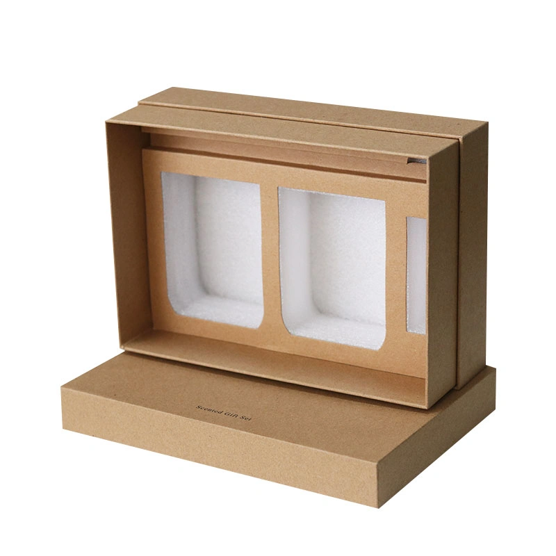 High-Hardness Tear-Resistant Kraft Paper Gift Box with Custom Printing Used for Candle/Honey Bottle