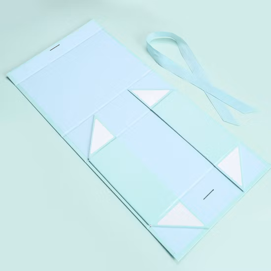 Atacado bolsa de roupas personalizadas artesanal de luxo caixa de papelão dobrável para presente com alça