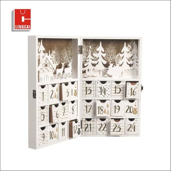 Caixa de presente de Natal fofa personalizada Caixa de calendário do advento para crianças