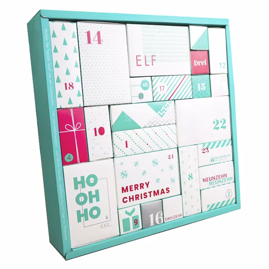 Caixa personalizada de calendário do advento de Natal vazia caixa de presente de luxo personalizada