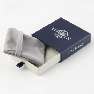Gaveta de papel personalizado caixa de embalagem para presente com controle deslizante de joias com bolsa de veludo Falp